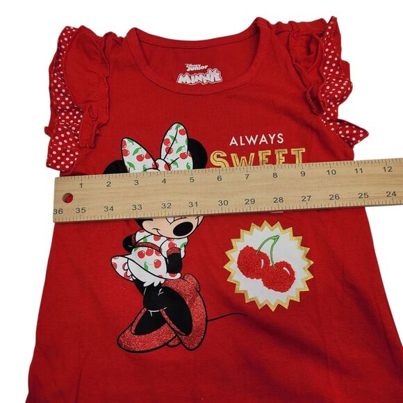 Disney Girls' 2-Piece Outfit Minnie Mouse Red Top & Ruffled Skirt Set Size 6 - Picture 7 of 11